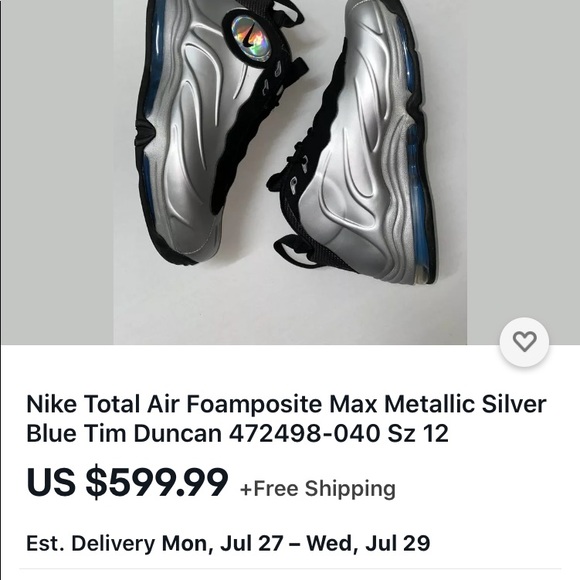 Tim Duncan foamposite size 9 1/2 - Picture 3 of 10